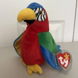 1997/1998 Ty Beanie Baby Original Jabber the Parrot With Tag Errors